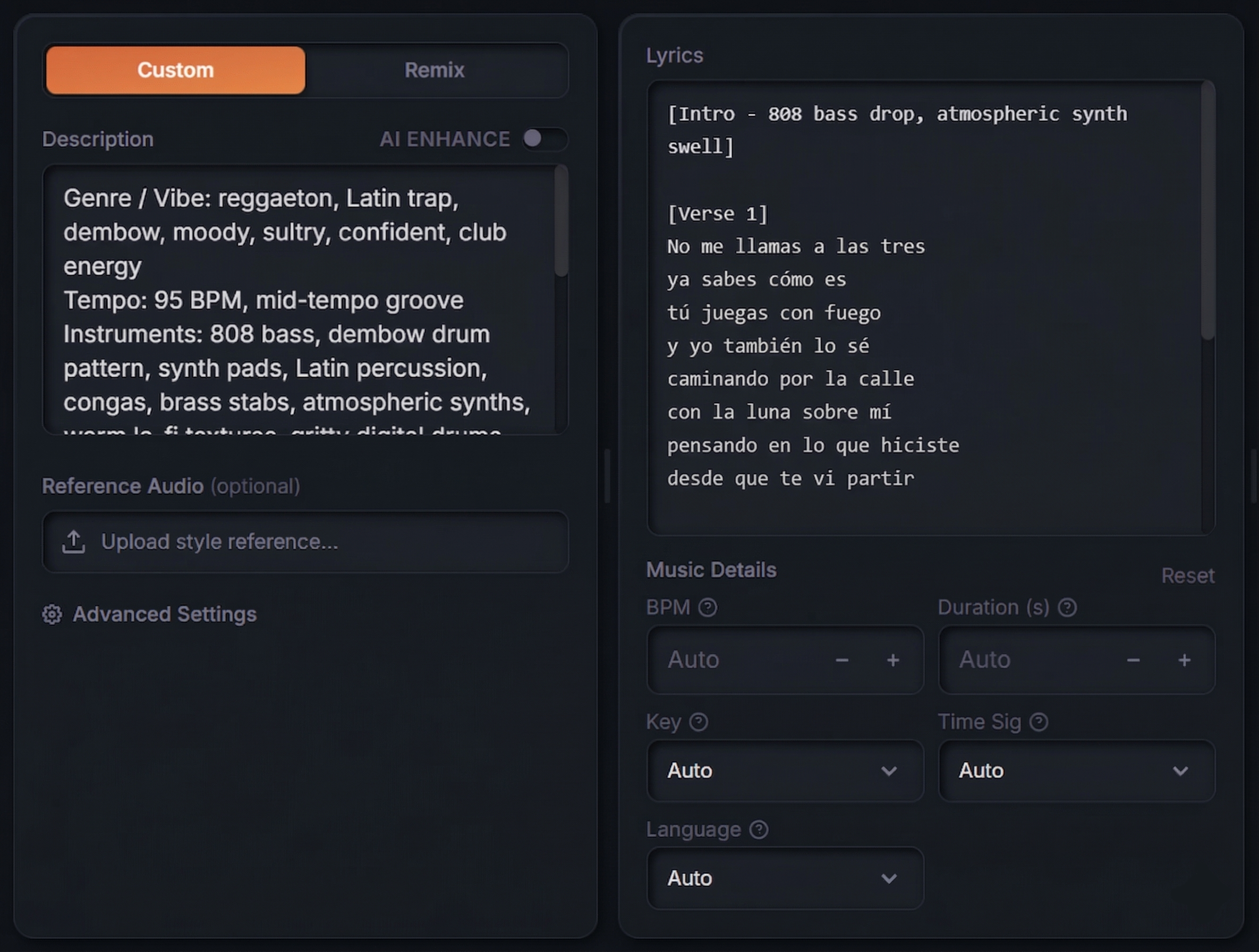 Song Creator Pro — generate music from a text prompt